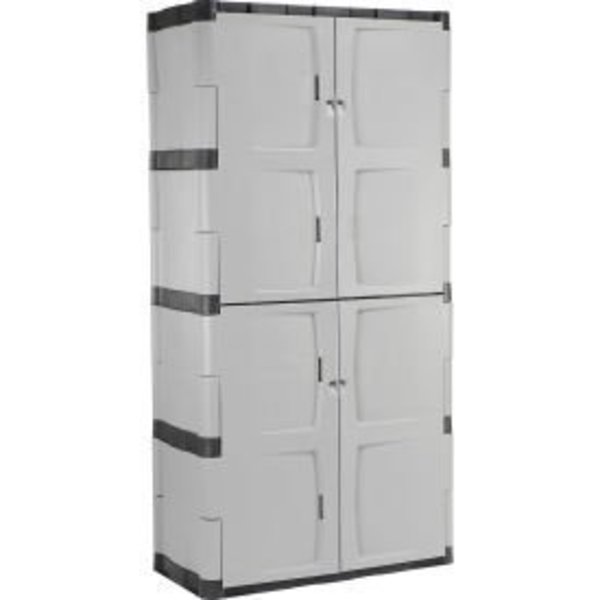 Rubbermaid Rubbermaid® Plastic Storage Cabinet With Full Double Doors, 36"W x 18"D x 72"H FG708300MICHR